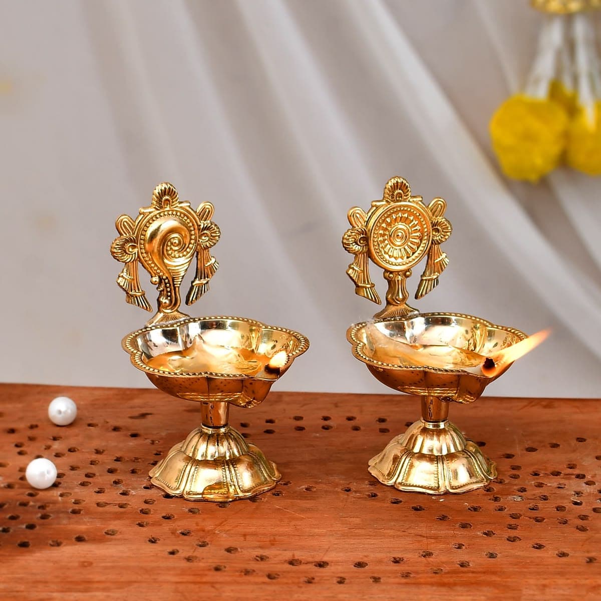 Brass Diya Set of Two